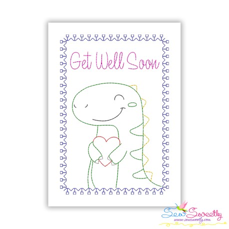 Cardstock Embroidery Design - Get Well Soon Greeting Card-9-1