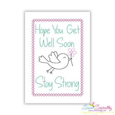 Cardstock Embroidery Design - Get Well Soon Greeting Card-2-1