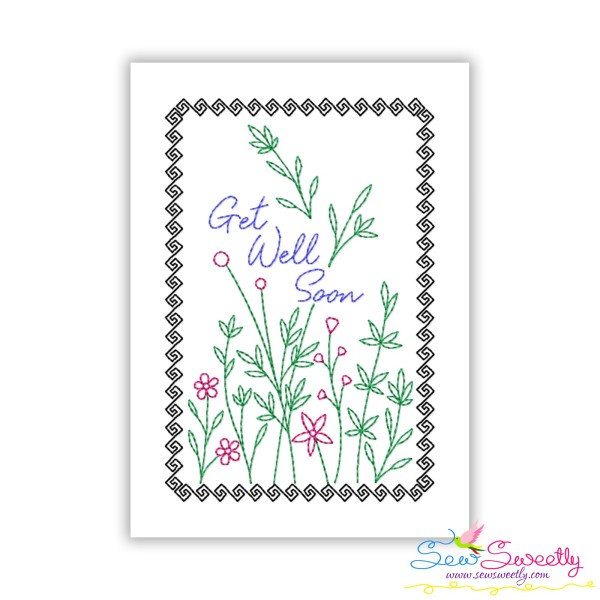 Cardstock Embroidery Design - Get Well Soon Greeting Card-1-1
