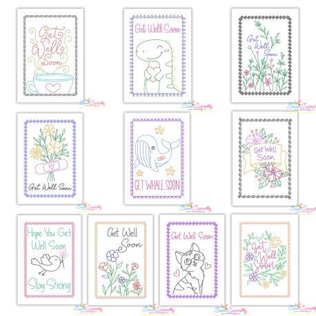 Get Well Soon Greeting Cards Embroidery Design Bundle-1