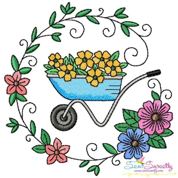 Embroidery Design - Garden Floral Frame-10-1