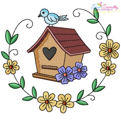 Embroidery Design - Garden Floral Frame-8-1