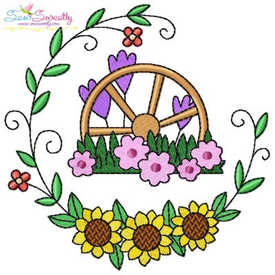 Embroidery Design - Garden Floral Frame-6-1