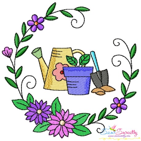 Embroidery Design - Garden Floral Frame-3-1