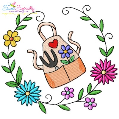 Embroidery Design - Garden Floral Frame-1-1