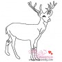 Deer Outline-2 Embroidery  Design-1