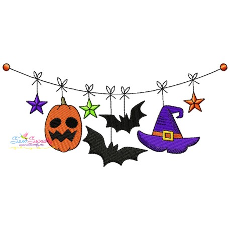 Machine Embroidery Design - Halloween Border-10-1