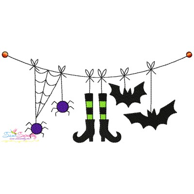 Machine Embroidery Design - Halloween Border-9-1