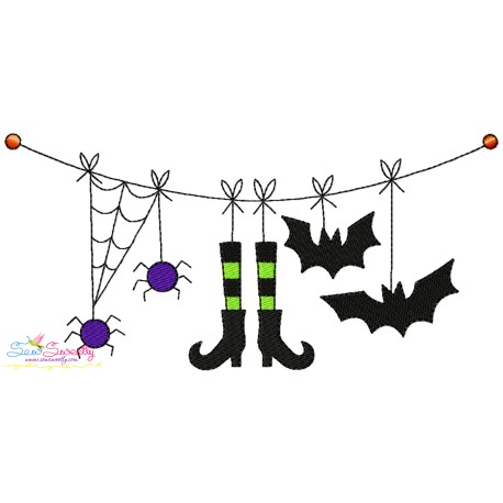 Machine Embroidery Design - Halloween Border-9