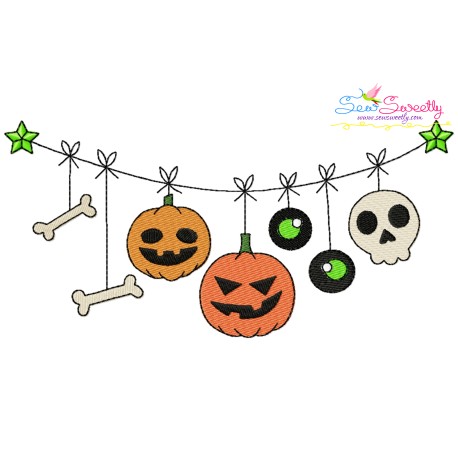 Machine Embroidery Design - Halloween Border-8