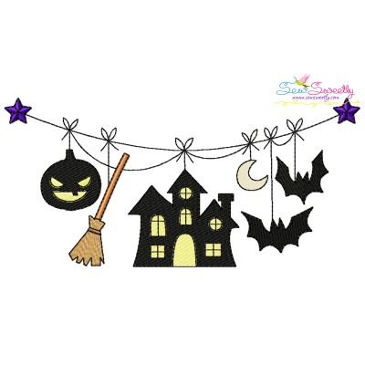 Machine Embroidery Design - Halloween Border-7-1