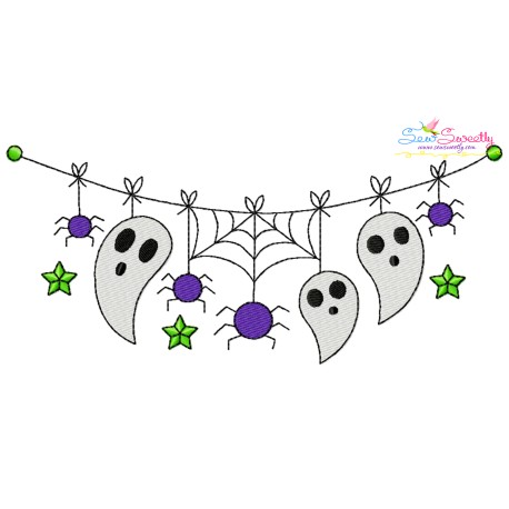 Machine Embroidery Design - Halloween Border-6