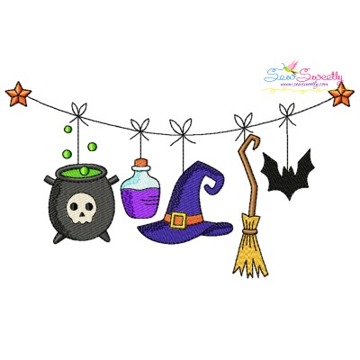 Machine Embroidery Design - Halloween Border-4-1