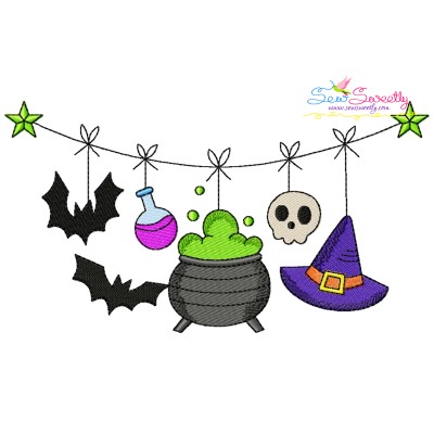 Machine Embroidery Design - Halloween Border-3-1