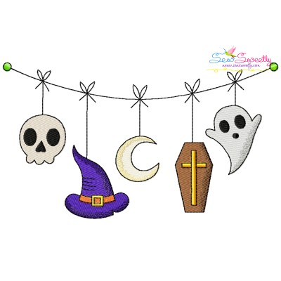 Machine Embroidery Design - Halloween Border-2-1