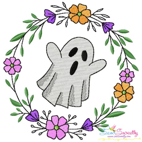 Embroidery Design - Ghost Halloween Frame