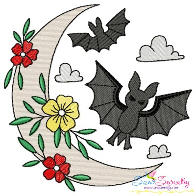 Embroidery Design - Bat Halloween Frame-1