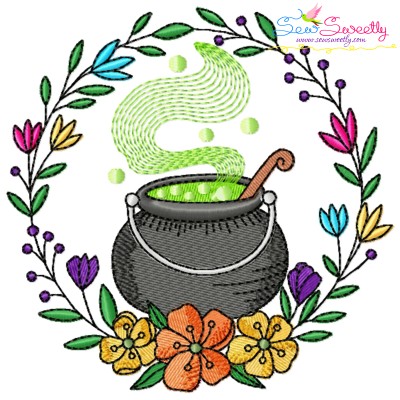 Embroidery Design - Cauldron Halloween Frame-1