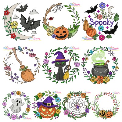 Halloween Frames Embroidery Design Bundle-1