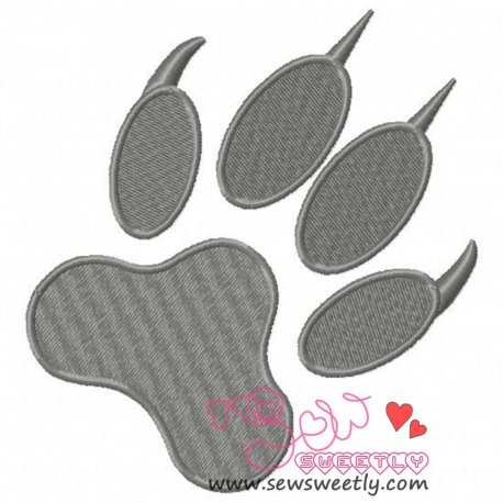 Wolf Paw Print Embroidery Design Pattern-1