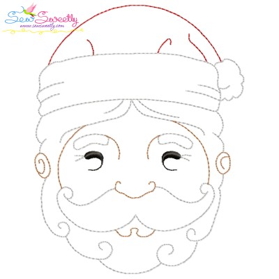 Bean Stitch Santa Face Embroidery Design Pattern-1