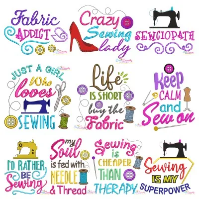 Sewing Lettering Embroidery Design Bundle-1