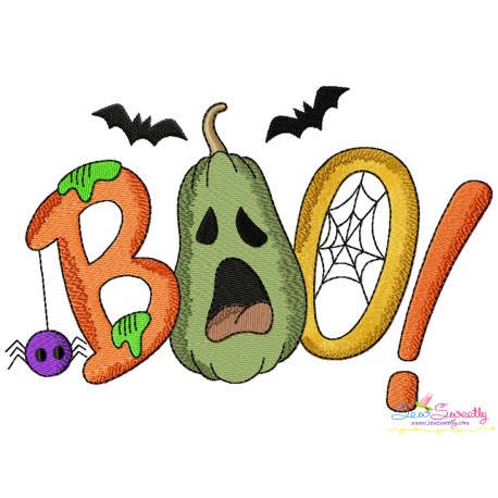 Embroidery Design - Halloween Boo Pumpkin