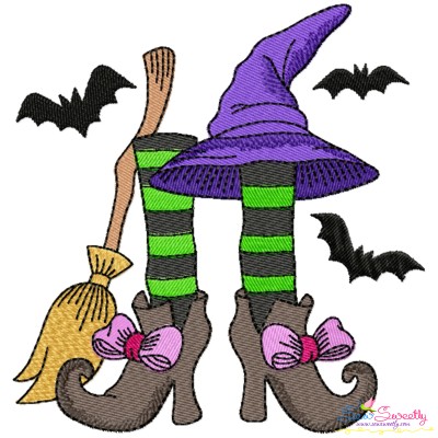 Embroidery Design - Witch Hat And Boots-1