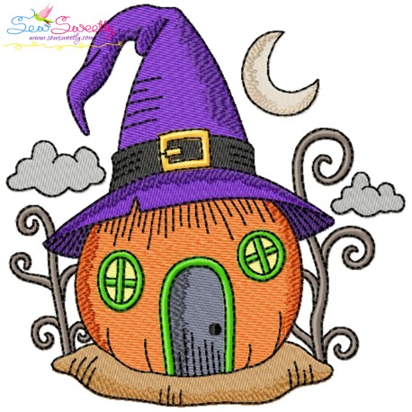 Embroidery Design - Halloween Pumpkin House