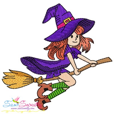 Embroidery Design - Cute Halloween Witch-1