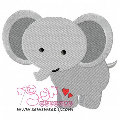 Cute Elephant Embroidery Design- 1