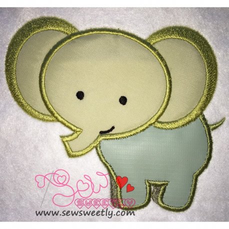 Cute Elephant Applique Design- 1