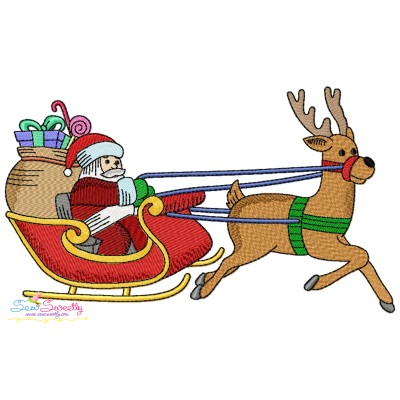 Santa Sleigh-8 Embroidery Design Pattern-1