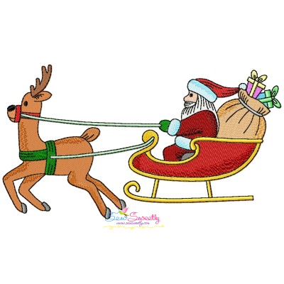 Santa Sleigh-1 Embroidery Design Pattern-1