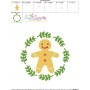 Christmas Frame Gingerbread Man Embroidery Design Pattern-2