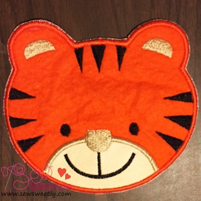 Cute Tiger Face Applique Design Pattern-1