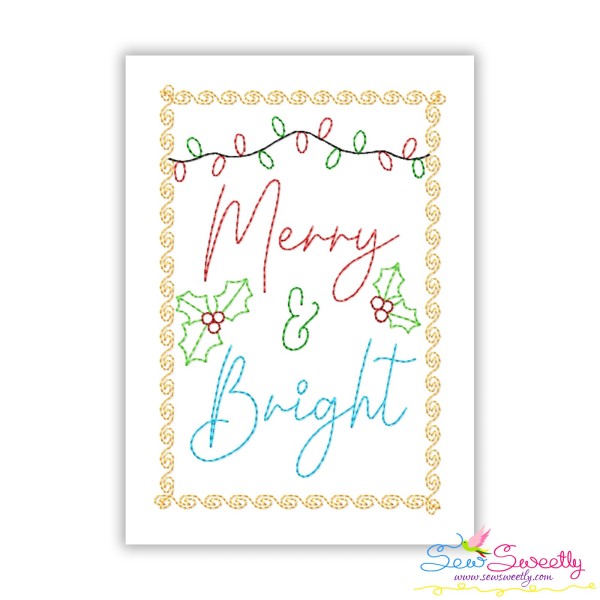 Christmas Cardstock Embroidery Design - Merry And Bright-1