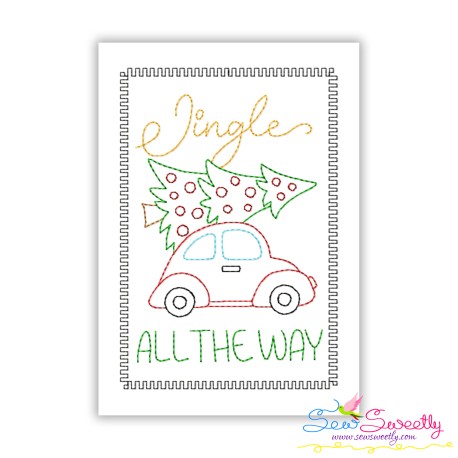 Christmas Cardstock Embroidery Design - Jingle All The Way Car-1