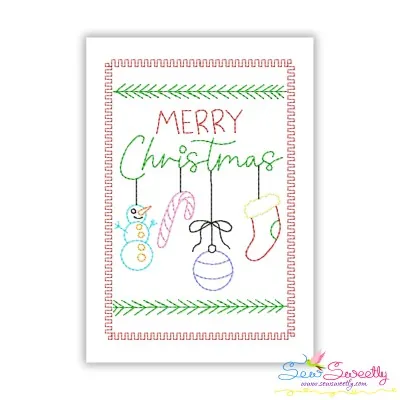 Christmas Cardstock Embroidery Design - Merry Christmas Ornaments-1