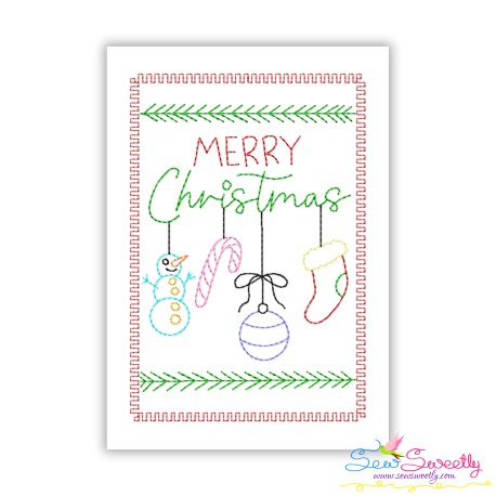 Christmas Cardstock Embroidery Design - Merry Christmas Ornaments-1