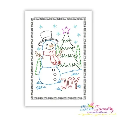 Christmas Cardstock Embroidery Design - Snowman Joy-1