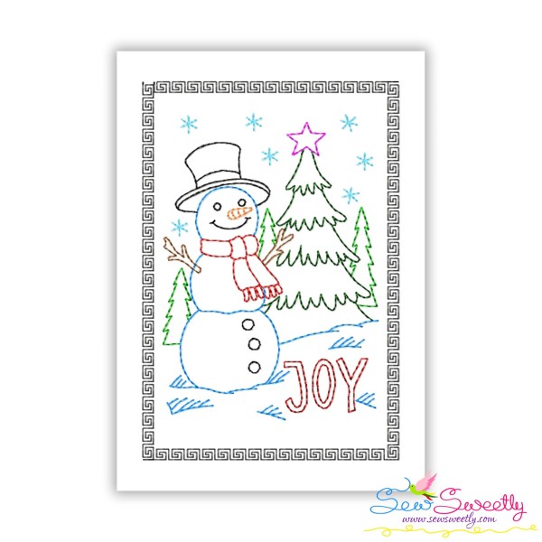 Christmas Cardstock Embroidery Design - Snowman Joy-1