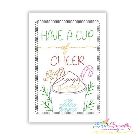 Christmas Cardstock Embroidery Design - Have a Cup of Cheer