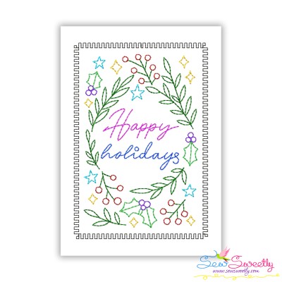 Christmas Cardstock Embroidery Design - Happy Holidays-1