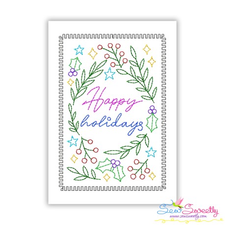 Christmas Cardstock Embroidery Design - Happy Holidays