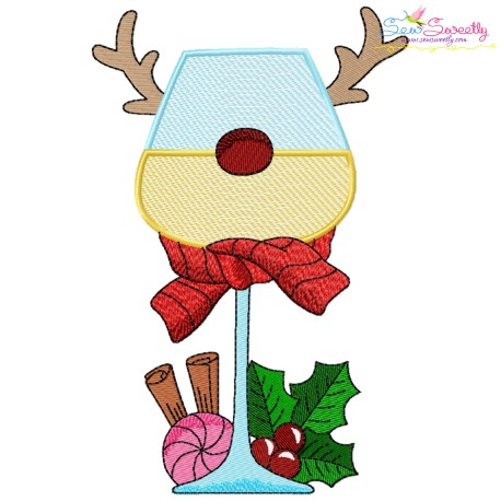 Embroidery Design - Christmas Wine Glass-9