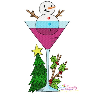 Embroidery Design - Christmas Wine Glass-8-1