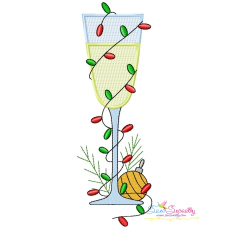 Embroidery Design - Christmas Wine Glass-6-1