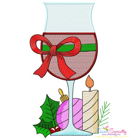 Embroidery Design - Christmas Wine Glass-5-1