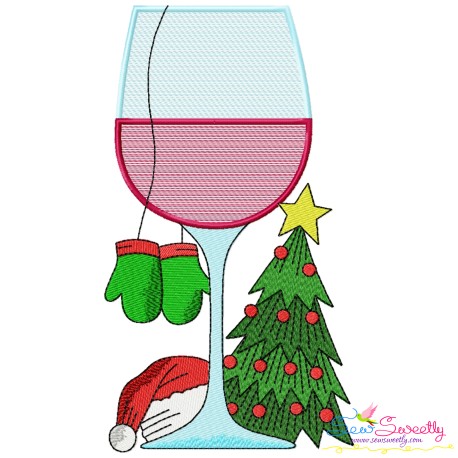 Embroidery Design - Christmas Wine Glass-2-1